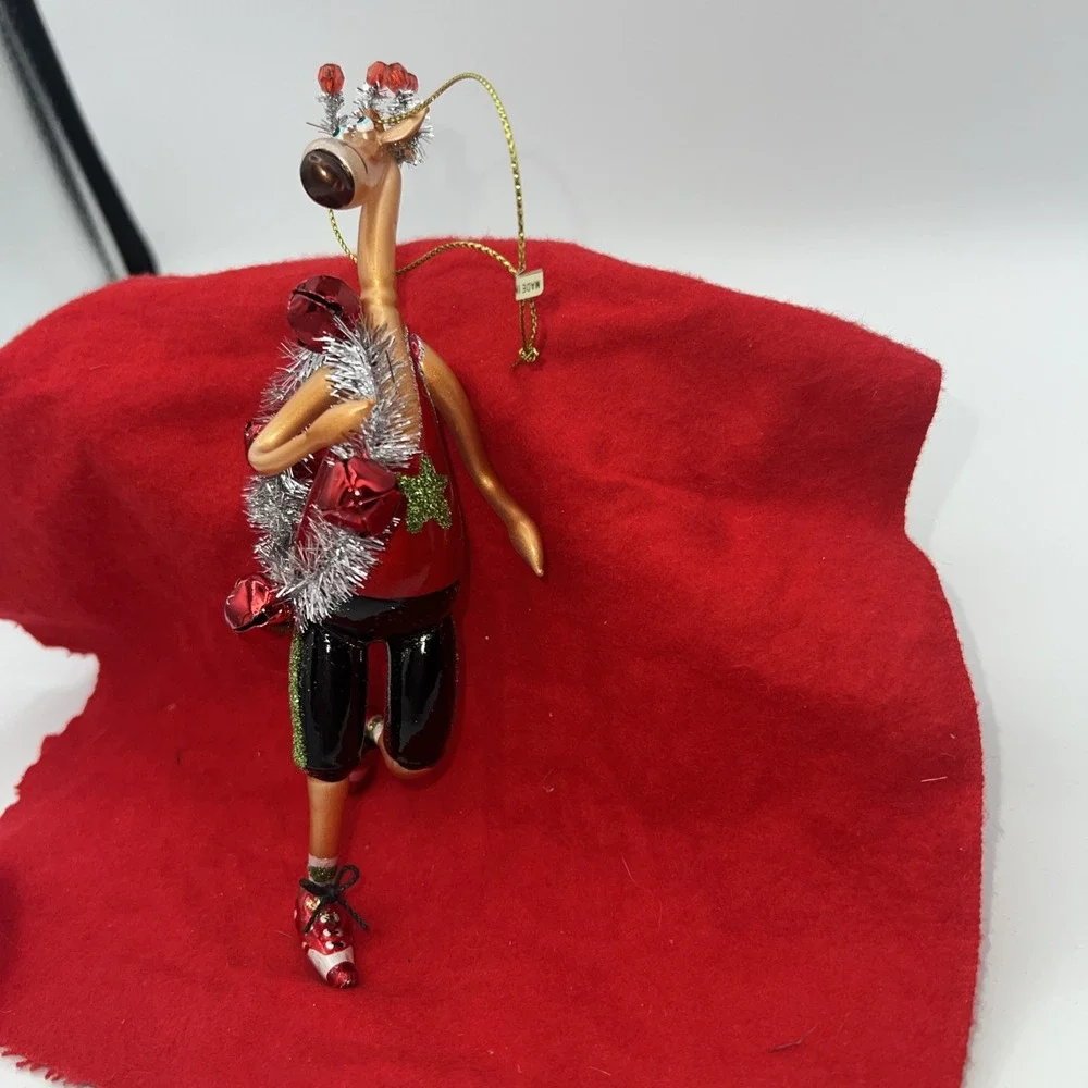 Christmas Elk Dancing Christmas Tree Ornament With Glitter Pants 6